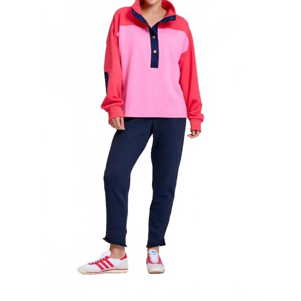 NEW SHIRTY colorblock long sleeve sweatshirt in pink
